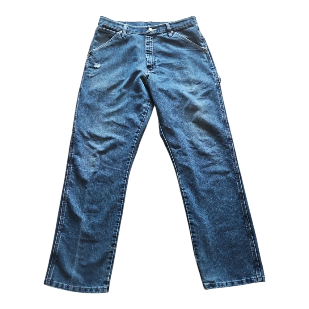 Wrangler Carpenter Utility Blue Jeans. Relaxed Loose Fit. Mens 32/32